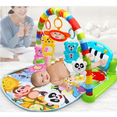 Spielmatte für Babys, Krabbeldecke mit Spielbogen und Füßchenklavier, Baby