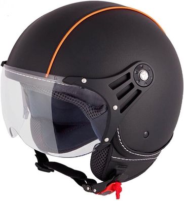 VINZ Laghi Motorradhelm | Roller Helm Jethelm | Jet Helm Fashionhelm | Lederhelm
