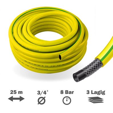 Profi Gartenschlauch 3/4 Zoll 19mm 25m Wasserschlauch flexibel (1.04€/1m)