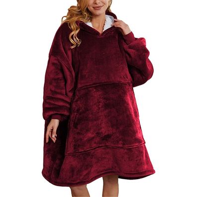 Blivener Oversized sweatshirt blanket, unisex Sherpa hooded blanket, portable