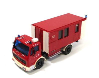 Automodell H0 Wiking MB Absetzcontainer Küche Feuerwehr gesupert/ lackiert