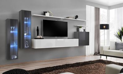 Komplett Wohnwand TV-Ständer Wandregal Luxus Wandschrank Einrichtung Designer