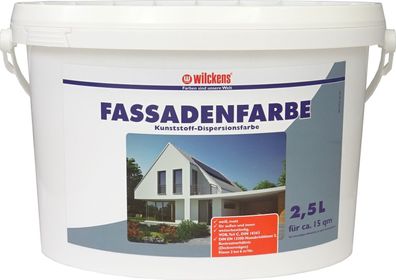 Wilckens Fassadenfarbe 2,5L Weiß Wandfarbe Außenfarbe Innenfarbe hochdeckend