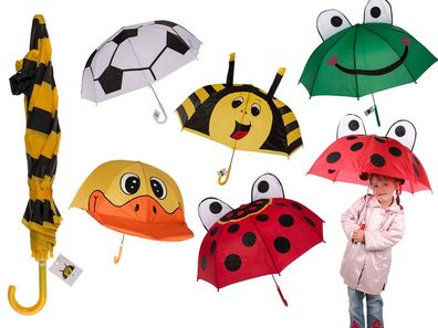 1 Kinderschirm Ente Biene Käfer Frosch Fußball Motive Schirm Schirme Tier Tiere