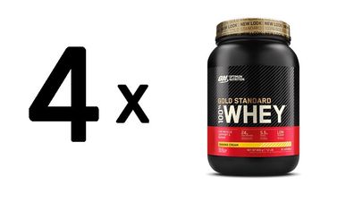 4 x Optimum Nutrition 100% Whey Gold Standard (2lbs) Delicious Strawberry