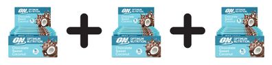 3 x Optimum Nutrition Coconut Protein Bar (12x59g) Chocolate Sweet Coconut