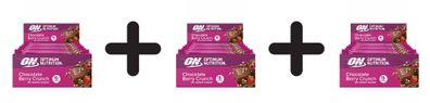 3 x Optimum Nutrition Crunchy Protein Bar (12x55g) Chocolate Berry Crunch