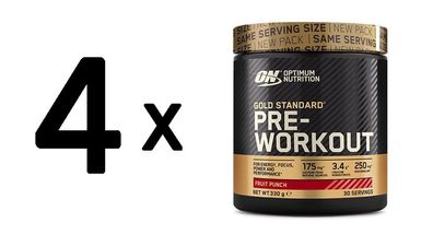 4 x Optimum Nutrition Gold Standard Pre-Work Out (330g) Fruit Punch
