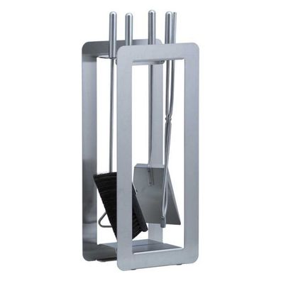 Heibi Kaminbesteck aus Edelstahl 5-teilig silber modern 22,5x16x59 cm