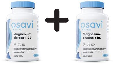 2 x Magnesium Citrate + B6 - 90 vcaps