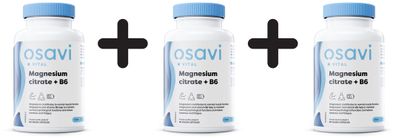 3 x Magnesium Citrate + B6 - 90 vcaps