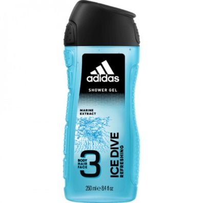 Adidas Ice Dive 3 in1 Duschgel Shower Gel Körper Haare 3x 250ml ( EUR 19,85/ L )