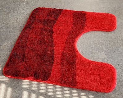 Miami DL Carneol Rot WC-Vorleger mit Ausschnitt. Florhöhe:15mm