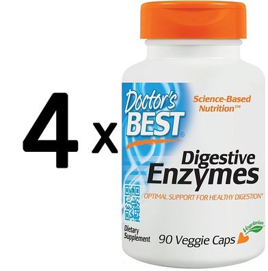4 x Best Digestive Enzymes - 90 veggie caps