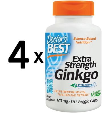 4 x Extra Strength Ginkgo, 120mg - 120 veggie caps