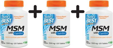 3 x Best MSM, 1500mg - 120 tabs