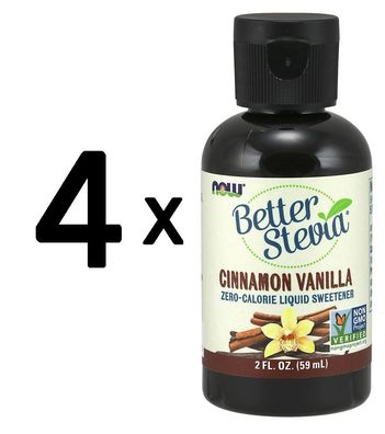 4 x Better Stevia - Liquid Extract, Cinnamon Vanilla - 60 ml.