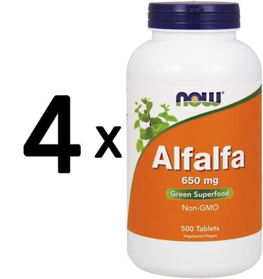 4 x Alfalfa, 650mg - 500 tablets