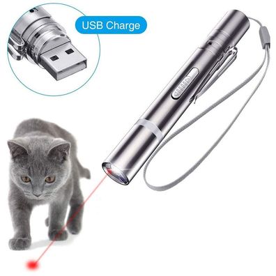 USB Inline Taschenlampe Katzenspielzeug Lasermuster Lustige Katzensäcke