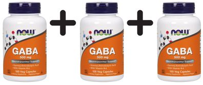3 x GABA, 500mg with Vitamin B6 - 100 vcaps