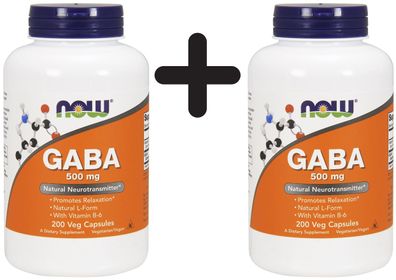 2 x GABA, 500mg with Vitamin B6 - 200 vcaps