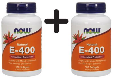 2 x Vitamin E-400 IU with Selenium - 100 softgels