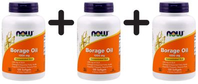 3 x Borage Oil, 1000mg - 120 softgels