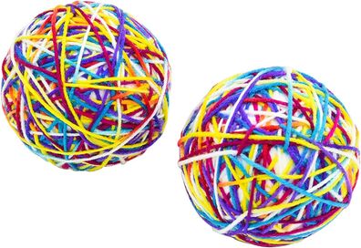 Katzenball Spielzeug, 2-Stücke farbiger Wolle Seilschaum Ball Katzenball