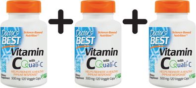 3 x Vitamin C with Quali-C, 500mg - 120 vcaps