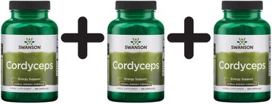 3 x Cordyceps, 600mg - 120 caps