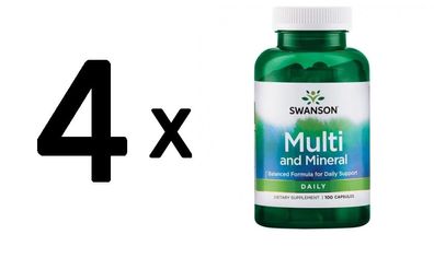 4 x Daily Multivitamin & Mineral - 100 caps