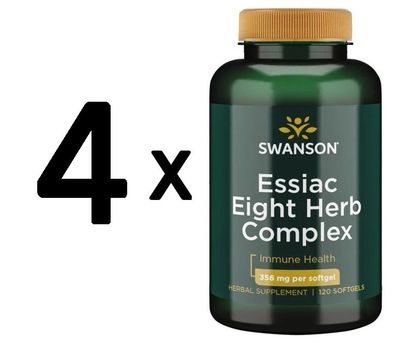 4 x Essiac Eight Herb Proprietary Blend, 398mg - 120 softgels