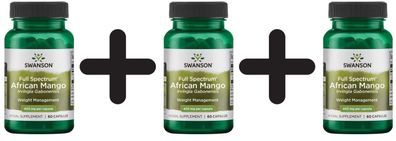 3 x Full Spectrum African Mango (Irvingia Gabonensis), 400mg - 60 caps