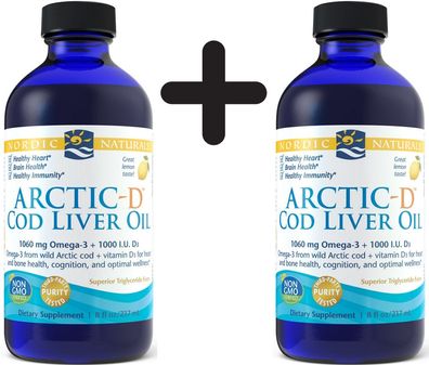 2 x Arctic-D Cod Liver Oil, Lemon - 237 ml.