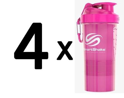 4 x Shaker Original2Go, Neon Pink - 600 ml.