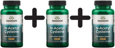 3 x N-Acetyl Cysteine, 600mg - 100 caps