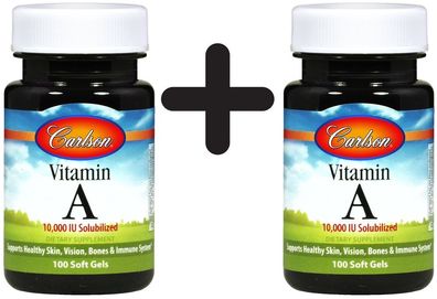 2 x Vitamin A Solubilized, 10 000 IU - 100 softgels