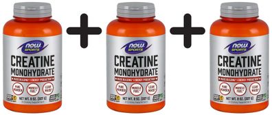3 x Creatine Monohydrate, Pure Powder - 227g
