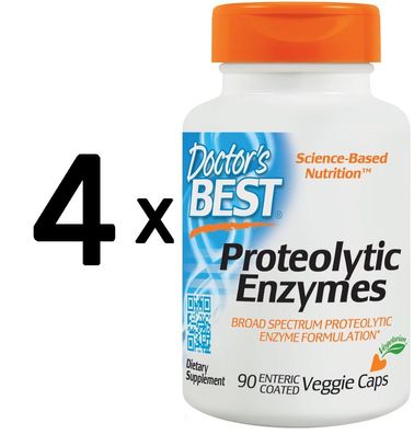 4 x Best Proteolytic Enzymes - 90 veggie caps