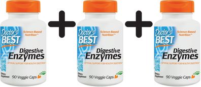 3 x Best Digestive Enzymes - 90 veggie caps