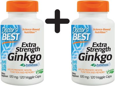 2 x Extra Strength Ginkgo, 120mg - 120 veggie caps