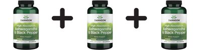 3 x High Absorption Ashwagandha & Black Pepper - 120 caps