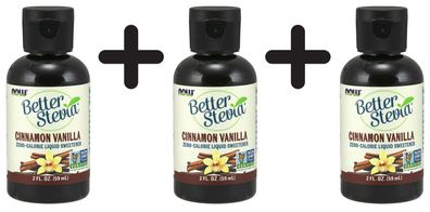 3 x Better Stevia - Liquid Extract, Cinnamon Vanilla - 60 ml.