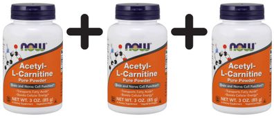3 x Acetyl L-Carnitine, Pure Powder - 85g