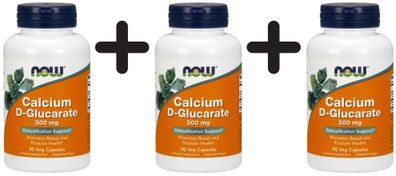 3 x Calcium D-Glucarate, 500mg - 90 vcaps