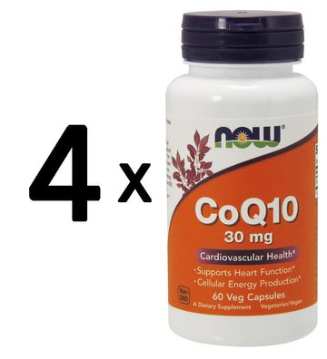 4 x NOW Foods CoQ10, 30mg - 60 vcaps