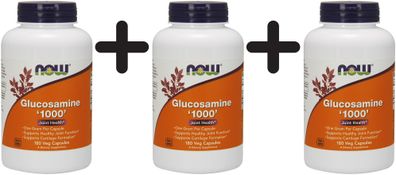 3 x NOW Foods Glucosamine 1000 - 180 vcaps