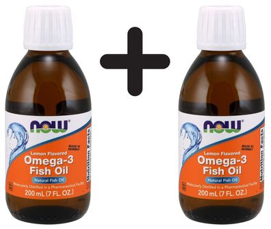 2 x Omega-3 Fish Oil Liquid, Lemon - 200 ml.