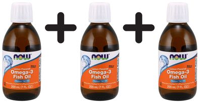 3 x Omega-3 Fish Oil Liquid, Lemon - 200 ml.