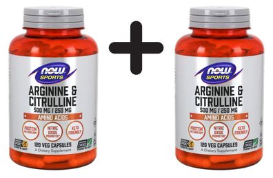2 x Arginine & Citrulline, 500/250 - 120 vcaps